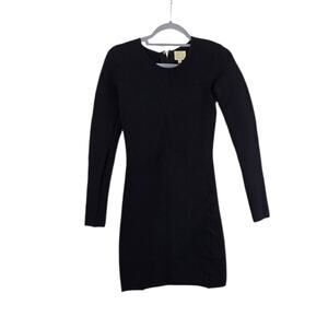 Torn by Ronny Kobo Revolve Black Nightingale Rib Knit Bodycon Dress, Size Small